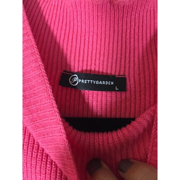 Pretty Garden Bodycon Maxi Tank Pullover Sweater Dress Large Pink Sleeveless - Picture 2 of 4